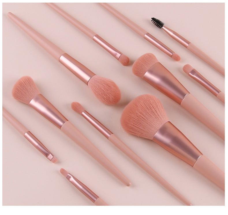 Nu Brush Rose Élégance | Set de 11 Pinceaux Pro & Trousse de Voyage✨
